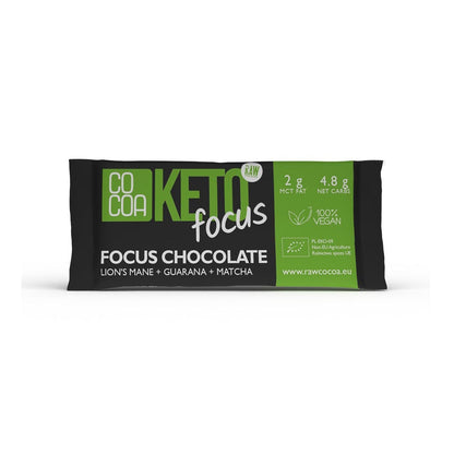 ORGANIC DARK KETO CHOCOLATE FOCUS 40 g Vegan, Gluten-free, Lactose-free