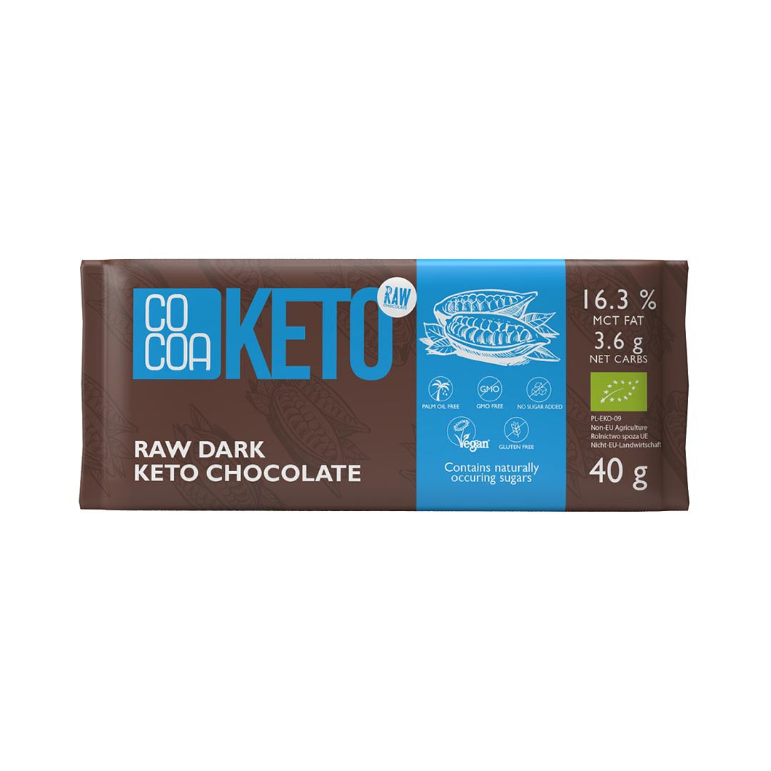 ORGANIC DARK KETO CHOCOLATE WITH MCT OIL 40 g