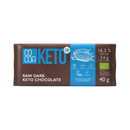 BIO-DUNKLE KETO-SCHOKOLADE MIT MCT-ÖL 40 g