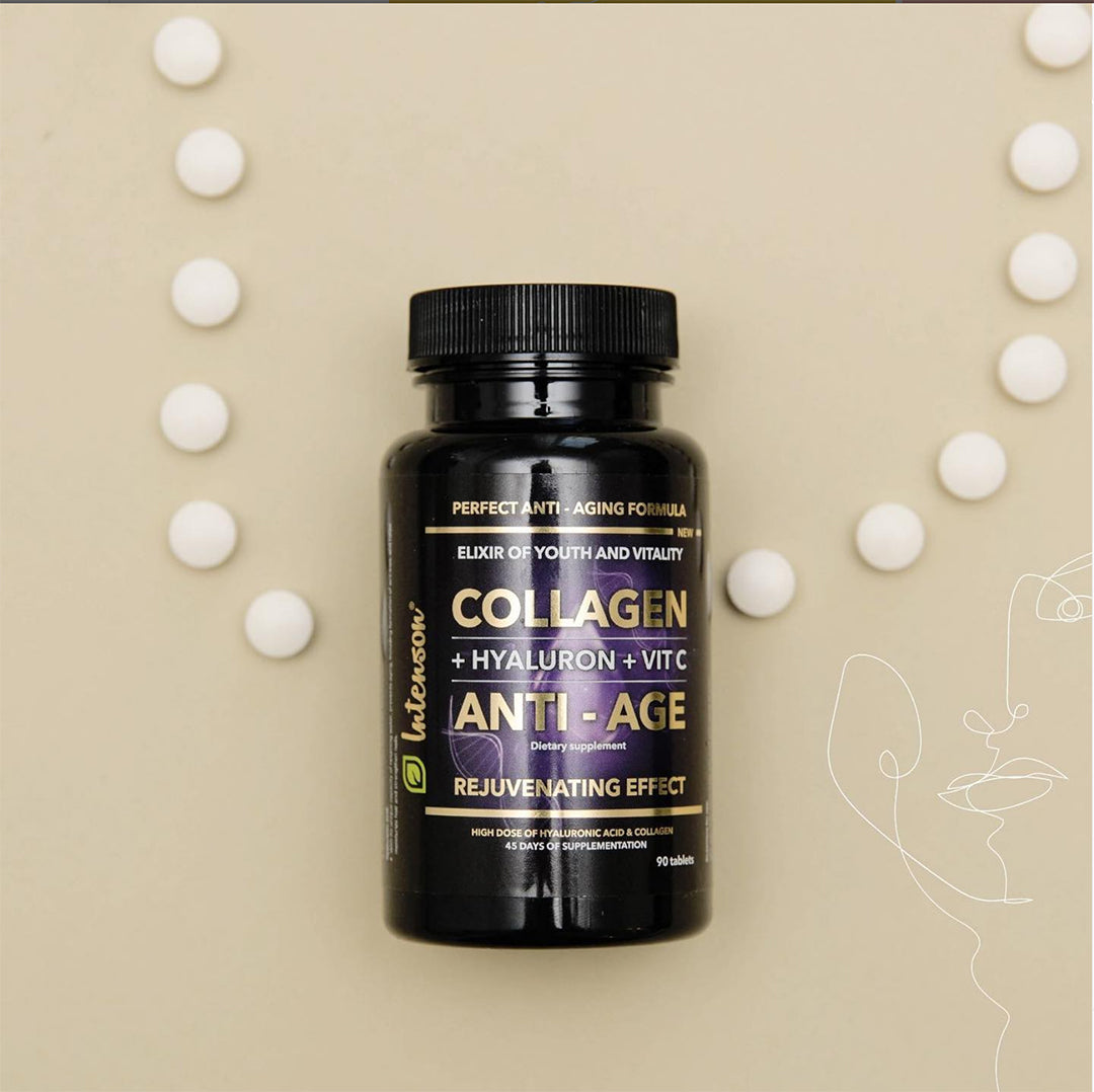 COLLAGEN + HYALURONIC ACID + VITAMIN C - ANTI-AGE - 90 TABLETS