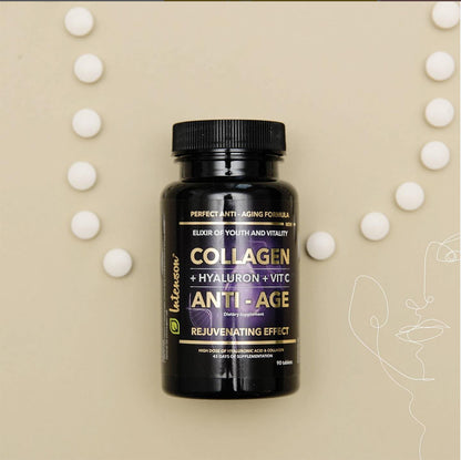 KOLLAGEN + HYALURONSÄURE + VITAMIN C – ANTI-AGE – 90 TABLETTEN