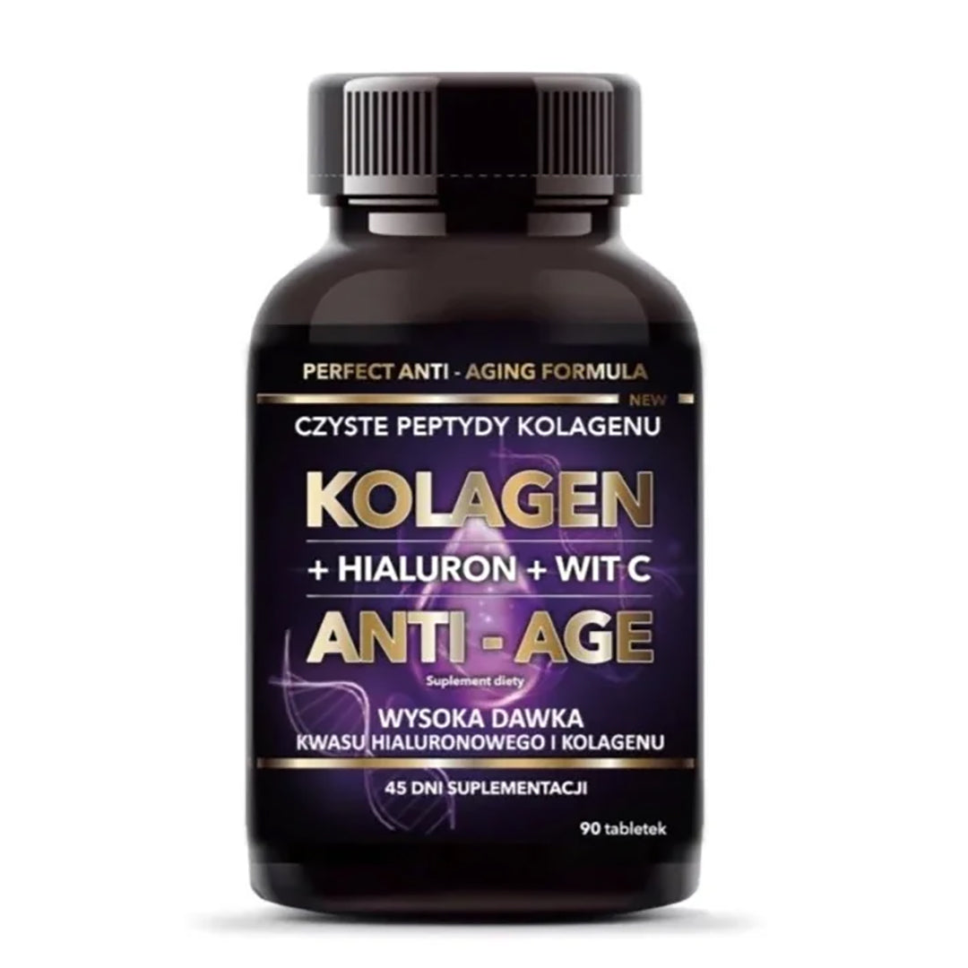 COLLAGEN + HYALURONIC ACID + VITAMIN C - ANTI-AGE - 90 TABLETS