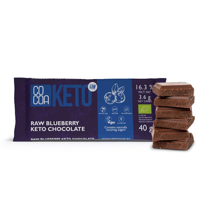 ORGANIC DARK KETO CHOCOLATE WITH BLUEBERRIES 40 g