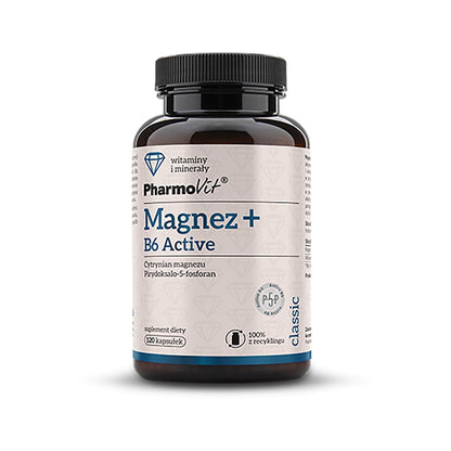 MAGNESIUM + B6 ACTIVE - 120 KAPSELIA