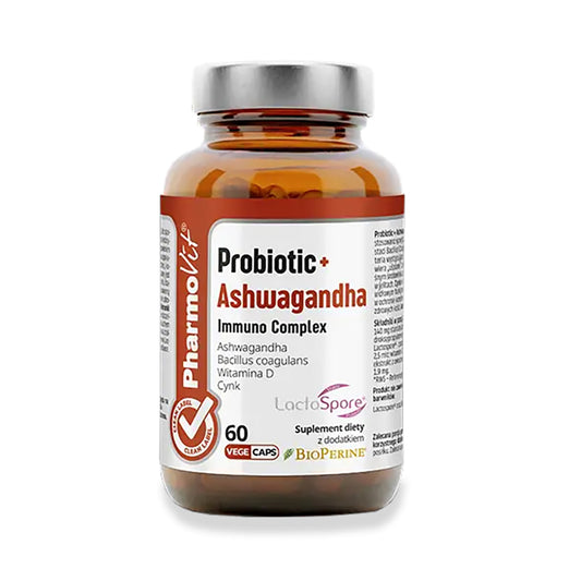 PROBIOTIKA + ASHWAGANDHA-IMMUNITÄTSKOMPLEX 60 PFLANZLICHE KAPSELN