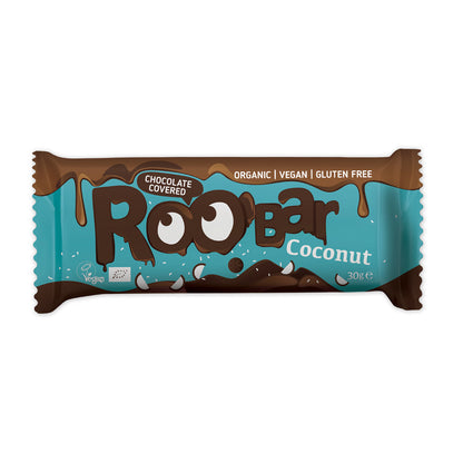 Organic Chocolate covered coconut bar 30 g Vegan, Gluten-free