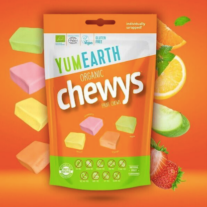 Yumearth Chewys – BIO-FRUCHT-TOFFEE 142 g, ohne Zusatzstoffe, gentechnikfrei, vegan, glutenfrei