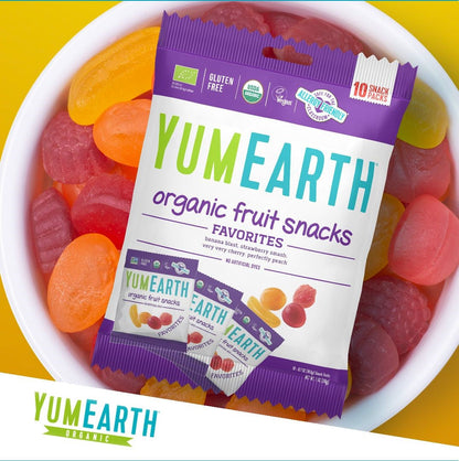 Yumearth Bio-Fruchtsnacks 10*19,8 g (198 g), ohne Zusatzstoffe, ohne Gentechnik, vegan, glutenfrei