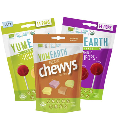 Yumearth ORGANIC CANDY MEGAPACK! OVER 1.6 KG! Additive-free, GMO-free, vegan, gluten-free